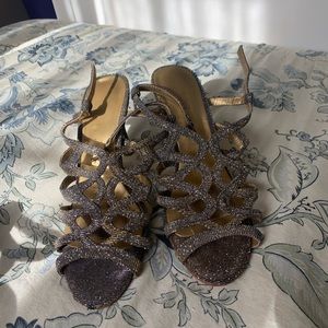 Gold and silver heels